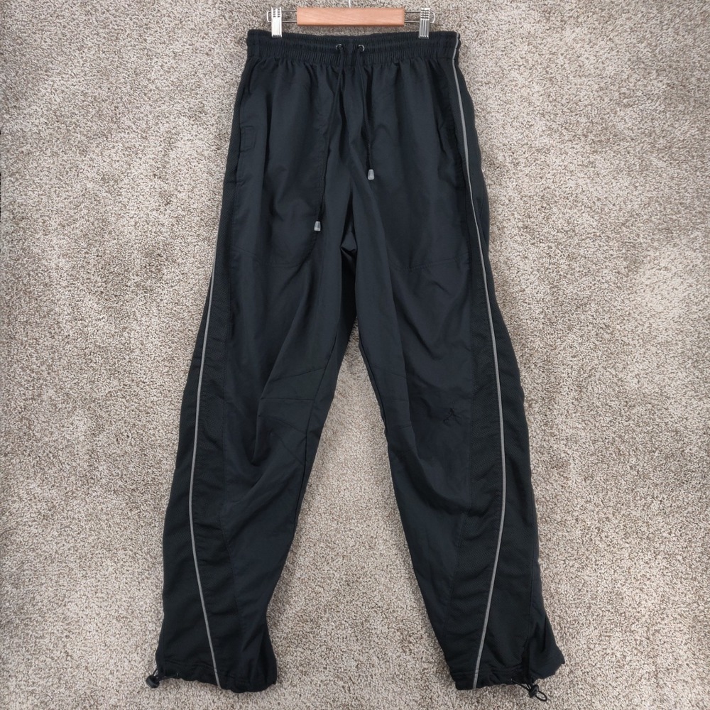 Vintage Jordan Jogger Pants Mens Large Black Track NCAA Basketball Jumpman Logo